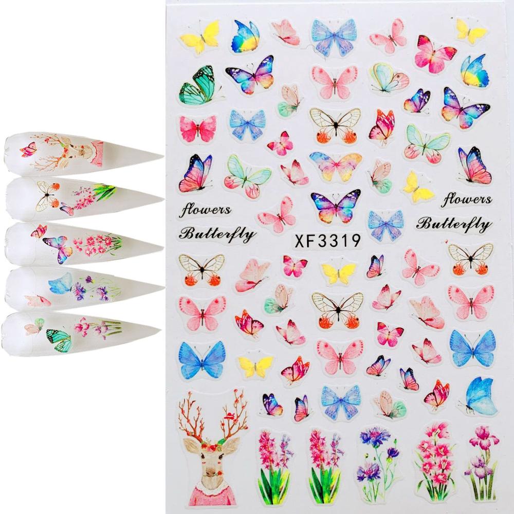 Pretty Pastel Butterflies Nail Stickers – 3319 – Glitter Arty Nails