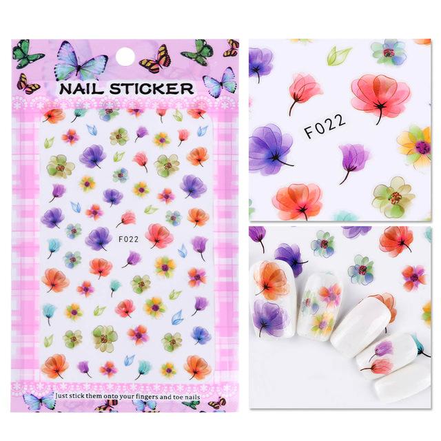 Flower – Nail Stickers – F022 – Glitter Arty Nails