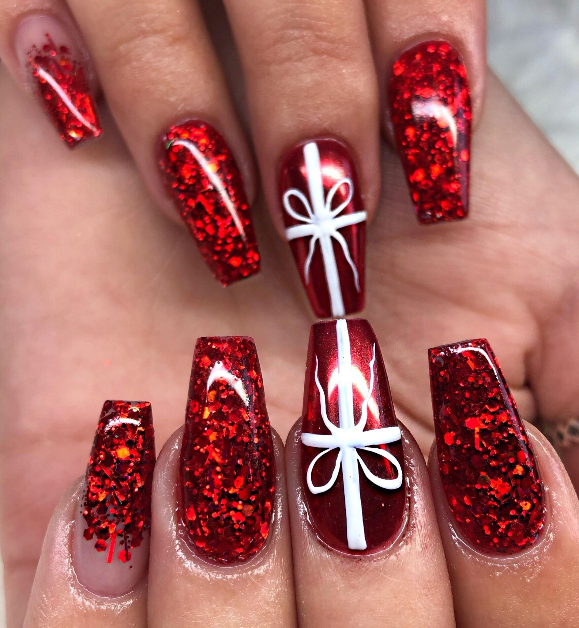 Red Mirror Powder Chrome Pigment Nail Art Christmas Gel Polish